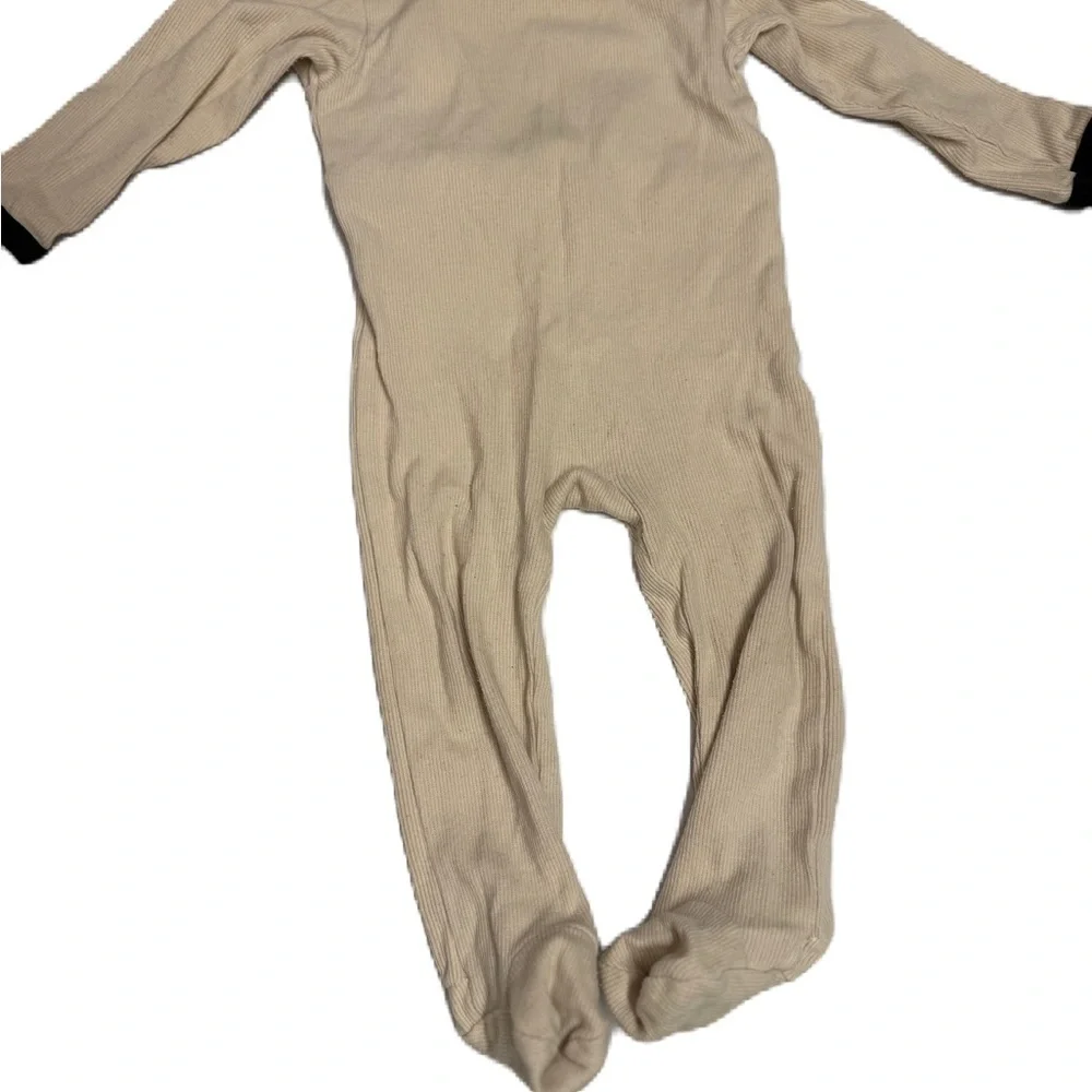 Baby boy 12m Charming Blue Baby Coat with Beige onesie and Black Overalls bundle